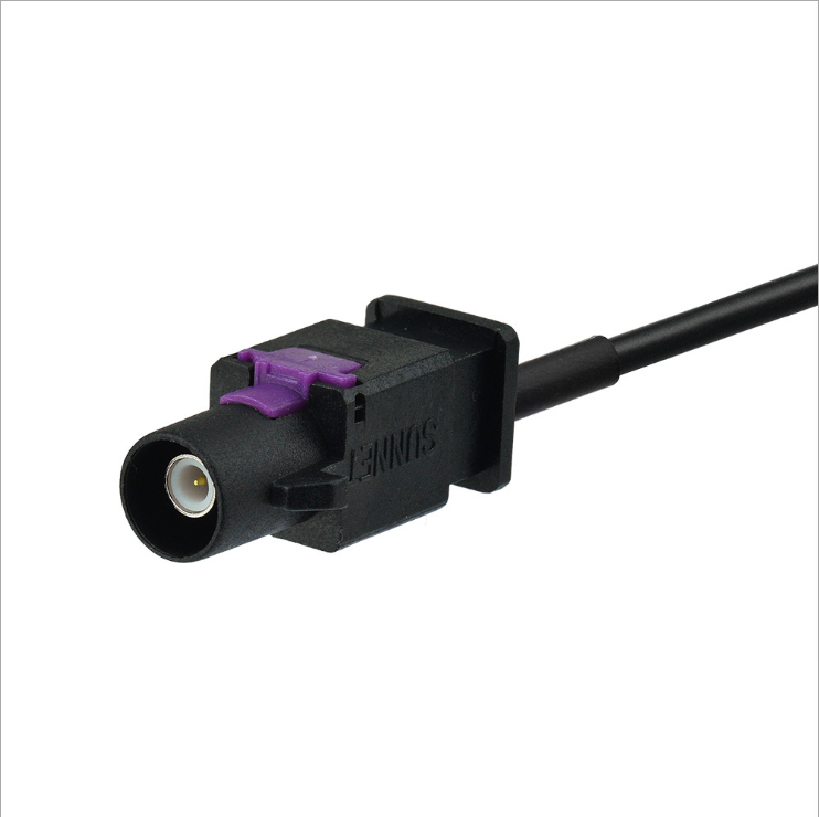 FAKRA A type to SMB female Right Angle RG174 Jumper