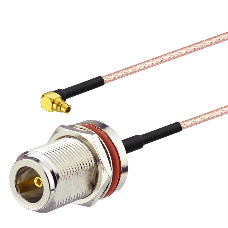 MMCX male right angle to N type female BH RG316 Jumper