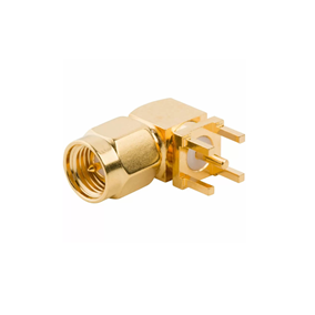 SMA Plug PCB Through Hole Right Angle 50 Ohm