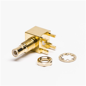 SMB Jack PCB Through Hole Right Angle Mini-Size 50 Ohm